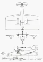 An illustration from Tank Investigation of the Grumman JRF-5 Airplane with a Single Hydro-ski and an Extended Afterbody (1951)