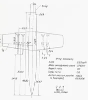 An illustration from Investigation at High Subsonic Speeds of the Effect of Adding Various Combinations of Missiles on the Aerodynamic Characteristics of Sweptback and Unswept Wings Combined with a Fuselage (1954)