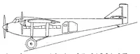 An illustration from The S.A.B.C.A. "S.XI" commercial airplane (Belgian) : a high-wing semicantilever monoplane (1932)