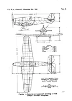 An illustration from The Comper "Streak" single seat airplane (British) : a low-wing cantilever monoplane (1934)