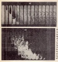 An illustration from Ignition and Flame Development in the Case of Diesel Fuel Injection (1936)