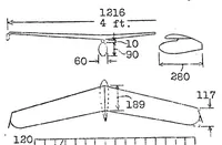 An illustration from Recent tests of tailless airplanes (1930)