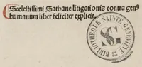 An illustration from De judiciis. De renuntiationibus beneficiorum in publicis instrumentis. Processus Sathane contra genus humanum