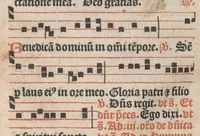 An illustration from [Psalterium Parisiense :] Psalterium ad usum Parisiensem cum invitatoriis antiphonisque. Hymni. Commune Sanctorum. Missae de sancto Spiritu, de Beata Virgine Maria et de defunctis.