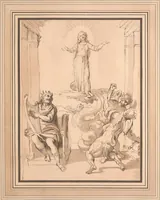 Picture 13 of 45 from Original designs of the most celebrated masters of the Bolognese, Roman, Florentine, and Venetian schools; comprising some of the works of Leonardo da Vinci, the Caracci, Claude Lorraine, Raphael, Michel Angelo, the Poussins, and others, in His Majesty's collection; (1812), leaf 132