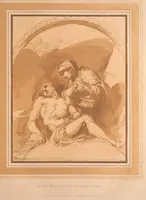 Picture 17 of 45 from Original designs of the most celebrated masters of the Bolognese, Roman, Florentine, and Venetian schools; comprising some of the works of Leonardo da Vinci, the Caracci, Claude Lorraine, Raphael, Michel Angelo, the Poussins, and others, in His Majesty's collection; (1812), leaf 156