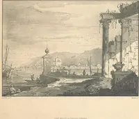 An illustration from Original designs of the most celebrated masters of the Bolognese, Roman, Florentine, and Venetian schools; comprising some of the works of Leonardo da Vinci, the Caracci, Claude Lorraine, Raphael, Michel Angelo, the Poussins, and others, in His Majesty's collection; (1812)