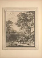 An illustration from Original designs of the most celebrated masters of the Bolognese, Roman, Florentine, and Venetian schools; comprising some of the works of Leonardo da Vinci, the Caracci, Claude Lorraine, Raphael, Michel Angelo, the Poussins, and others, in His Majesty's collection; (1812)