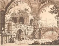 An illustration from Original designs of the most celebrated masters of the Bolognese, Roman, Florentine, and Venetian schools; comprising some of the works of Leonardo da Vinci, the Caracci, Claude Lorraine, Raphael, Michel Angelo, the Poussins, and others, in His Majesty's collection; (1812)