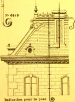 An illustration from Ornements pour l'architecture en zinc, cuivre, tole & plomb : travaux d'art sur dessins croquis & devis. (1912)