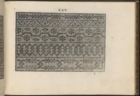 An illustration from La vera perfettione del disegno di varie sorti di ricami,di cucire ogni sorte di puntifogliami, punti tagliati, puntifili,rimessi, punti incrociati, puntistuora,ogn'altra arrte [!] che dia operadisegni. Fatto nuovamente per Giovanni Ostaus. (1567)