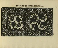 An illustration from Studio delle virtuose dame : doue si vedono bellissimi lauori di punto in aria, reticella, di maglia (1597)