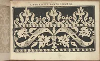 An illustration from Studio delle virtuose donne: Doue si vedono bellissimi lauori di punto in aria, reticella, di maglia. Dissegnati da Isabetta Catanea Parasole (1597)