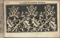 An illustration from Studio delle virtuose donne: Doue si vedono bellissimi lauori di punto in aria, reticella, di maglia. Dissegnati da Isabetta Catanea Parasole (1597)