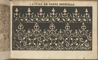 An illustration from Studio delle virtuose donne: Doue si vedono bellissimi lauori di punto in aria, reticella, di maglia. Dissegnati da Isabetta Catanea Parasole (1597)