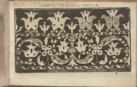 Picture 1 of 18 from Studio delle virtuose donne: Doue si vedono bellissimi lauori di punto in aria, reticella, di maglia. Dissegnati da Isabetta Catanea Parasole (1597), leaf 4