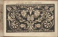 An illustration from Studio delle virtuose donne: Doue si vedono bellissimi lauori di punto in aria, reticella, di maglia. Dissegnati da Isabetta Catanea Parasole (1597)