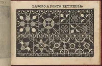 Picture 10 of 18 from Pretioso Gemma Delle Virtuose Donne Doue si vedono bellissimi lauori di punto in aria, reticella, di maglia,piombini, disegnati da Isabella Catanea Parasole.di nuouo dati in luce da Lucchino Gargano, con alcuni altri bellissimi lauori nuoua- mente inuentati. (1600), leaf 20