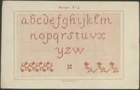An illustration from Petit necessaire des jeunes demoiselles : recueil d'exemples de marque, broderie, filet, tricot, bourses en perles de couleurs / texte explicatif par A. Legrand. (1819)