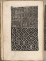 An illustration from Eyn new kunstlich boich dair yn .c. und .XXXVII. Figuren, monster ad `stalen befonden, wie man na der rechter art lauffer werck spansche stiche mit der naelen vort up der ramen und up der laden borden wirckenn sall wilche stalen alltzo somen verbessert synt. (1529)