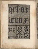 Picture 14 of 14 from Eyn new kunstlich boich dair yn .c. und .XXXVII. Figuren, monster ad `stalen befonden, wie man na der rechter art lauffer werck spansche stiche mit der naelen vort up der ramen und up der laden borden wirckenn sall wilche stalen alltzo somen verbessert synt. (1529), leaf 46