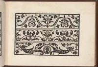 An illustration from Eyn newe kunstlich moetdelboech alle kunstner zo brauchen fur snytzeller wapensticker perlensticker. Etc. Unnd auch fur jonferen und frauwen kunstlich uff das neuwes gefonde allen den genen die upff kunsten verstant haben. (1532)