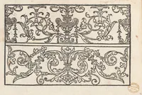 An illustration from Eyn newe kunstlich moetdelboech alle kunstner zo brauchen fur snytzeller wapensticker perlensticker. Etc. Unnd auch fur jonferen und frauwen kunstlich uff das neuwes gefonde allen den genen die upff kunsten verstant haben. (1532)
