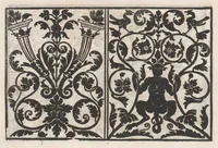 An illustration from Eyn newe kunstlich moetdelboech alle kunstner zo brauchen fur snytzeller wapensticker perlensticker. Etc. Unnd auch fur jonferen und frauwen kunstlich uff das neuwes gefonde allen den genen die upff kunsten verstant haben. (1532)