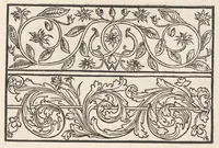 An illustration from Eyn newe kunstlich moetdelboech alle kunstner zo brauchen fur snytzeller wapensticker perlensticker. Etc. Unnd auch fur jonferen und frauwen kunstlich uff das neuwes gefonde allen den genen die upff kunsten verstant haben. (1532)