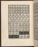 An illustration from Ein new kunstlich modelbuech dair yn meir dan sechßhundert figuren, monster, ader, stalen, befondenn wie mann na der rechter art perlenstickers lauffer werck spansche stiche mit der naelen vort up der ramen und up der laden boerden wircken sa. (1544)