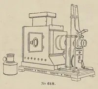An illustration from Catalogue Général No 89 des Appareils et Accessoires usités en projection: IVe Partie Cinématographie (1910)