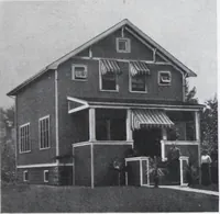 An illustration from Readi-cut houses (frame or brick veneer) : substantial, warm, comfortable, attractive : manufactured in our mills in Toronto, Ottawa, Vancouver ... (1915)