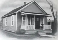 An illustration from Readi-cut houses (frame or brick veneer) : substantial, warm, comfortable, attractive : manufactured in our mills in Toronto, Ottawa, Vancouver ... (1915)