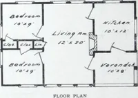 An illustration from Readi-cut houses (frame or brick veneer) : substantial, warm, comfortable, attractive : manufactured in our mills in Toronto, Ottawa, Vancouver ... (1915)