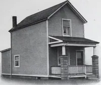 An illustration from Readi-cut houses (frame or brick veneer) : substantial, warm, comfortable, attractive : manufactured in our mills in Toronto, Ottawa, Vancouver ... (1915)