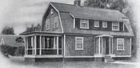 An illustration from Readi-cut houses (frame or brick veneer) : substantial, warm, comfortable, attractive : manufactured in our mills in Toronto, Ottawa, Vancouver ... (1915)