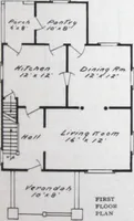 An illustration from Readi-cut houses (frame or brick veneer) : substantial, warm, comfortable, attractive : manufactured in our mills in Toronto, Ottawa, Vancouver ... (1915)