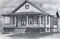 An illustration from Readi-cut houses (frame or brick veneer) : substantial, warm, comfortable, attractive : manufactured in our mills in Toronto, Ottawa, Vancouver ... (1915)