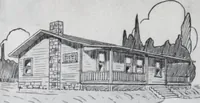 An illustration from Readi-cut houses (frame or brick veneer) : substantial, warm, comfortable, attractive : manufactured in our mills in Toronto, Ottawa, Vancouver ... (1915)