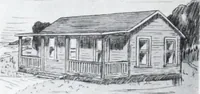 An illustration from Readi-cut houses (frame or brick veneer) : substantial, warm, comfortable, attractive : manufactured in our mills in Toronto, Ottawa, Vancouver ... (1915)