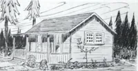 An illustration from Readi-cut houses (frame or brick veneer) : substantial, warm, comfortable, attractive : manufactured in our mills in Toronto, Ottawa, Vancouver ... (1915)