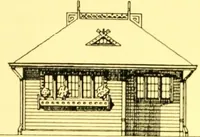 An illustration from Rheinauer Gartenmobel : Spalierwerke, Holzarbeiten fur Parkanlagen, Veranden und Wintergarten, Gartenlauben, Gartenhauser ... (1912)