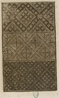 An illustration from Livre nouveau, dict patrons de lingerie, cest assavoir a deux endroitz, a poi[n]t croise, point couche et point picque... comprenant lart de broderie et tissoterie (1545)