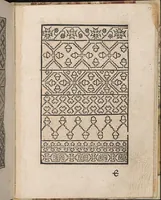 An illustration from 1529 ein new getruckt model büchli auff außnehen unnd borttenwircken ynn der laden unnd lanngenn gestell. Ganntz gerecht nach abteilung der feden tzal. (1529)