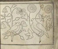 Picture 3 of 3 from A schole-house, for the needle ... (Here followeth certaine patternes of cut-works: and but once printed before. Also sundry sorts of spots, as flowers, birds and fishes &c. and will fitly serve to be wrought, some with gould, some with silke, and some with crewell, or otherwise at your pleasure.). (1632), leaf 102