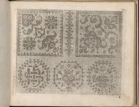 An illustration from Newes Modelbuch in Kupffer gemacht, darinen aller hand Arth newer Model von dun, mittel vnd dick aussgeschnidener Arbeit auch andern kunstlichen Neh werck zu gebrauchen. (1604)