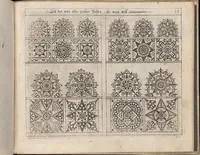 An illustration from Newes Modelbuch in Kupffer gemacht, darinen aller hand Arth newer Model von dun, mittel vnd dick aussgeschnidener Arbeit auch andern kunstlichen Neh werck zu gebrauchen. (1604)