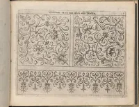 An illustration from Newes Modelbuch in Kupffer gemacht, darinen aller hand Arth newer Model von dun, mittel vnd dick aussgeschnidener Arbeit auch andern kunstlichen Neh werck zu gebrauchen. (1604)
