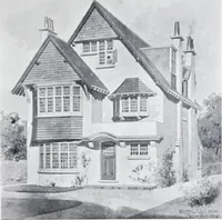 An illustration from Some small houses : illustrated with frontispiece in colour and 90 reproductions ... (1908)