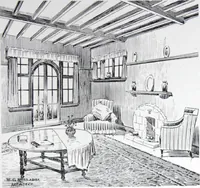 An illustration from Some small houses : illustrated with frontispiece in colour and 90 reproductions ... (1908)